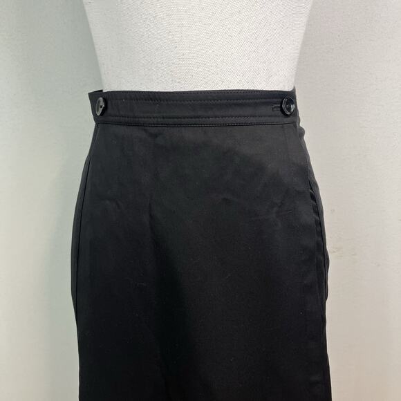 J. Crew Re-Imagined Wrap Skirt size 8 Black Midi A Line Modest Career Casual - Picture 2 of 7